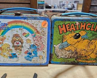 VINTAGE CARE BEAR / HEATHCLIFF LUNCHBOXES