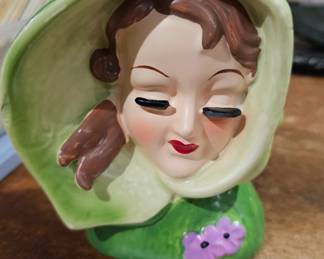 VINTAGE LADY HEAD VASE