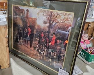 FRAMED HUNTING SCENE PICTURE