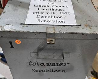 VINTAGE METAL BALLOT BOX