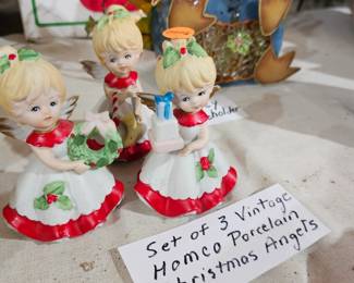 VINTAGE HOMCO CHRISTMAS ANGELS