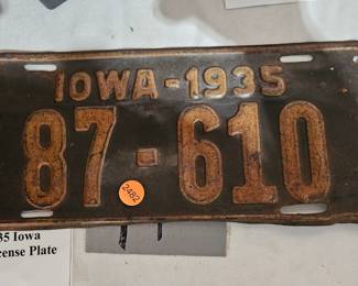 VINTAGE LICENSE PLATE IOWA
