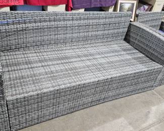 WICKER PATIO SOFA AND CHAIR