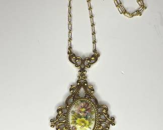 Florenza vintage floral cameo necklace 