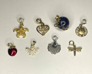 14k gold charms, most signed ma Michael Anthony fine jewelry