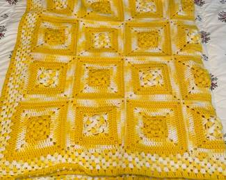 Vintage granny square afghan