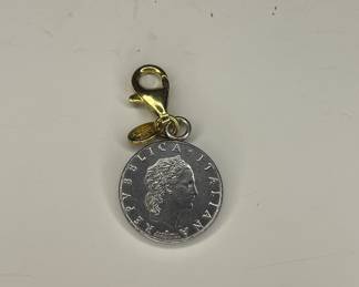 My Lira 50-Lire Coin Charm Sterling Silver