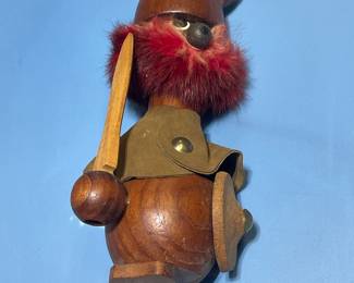 Sallingboe Denmark Teak Wood Viking Figurine vtg