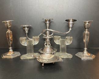Silverplate candlesticks FB Roger’s, Baroque by Wallace,