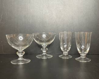 Vintage etched glassware