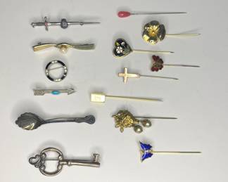 Vintage brooches and stick pins