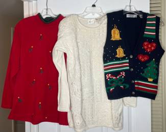Collection of vintage holiday sweaters