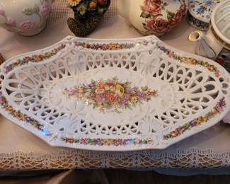 Elegant Dresden Floral Pattern Pastry / Bread Bowl