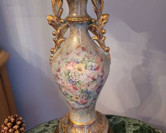 Antique lamp with gold accents
