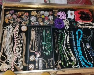 Large collection of vintage costume jewelry