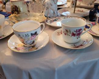 Vintage china teacups and Saucers
