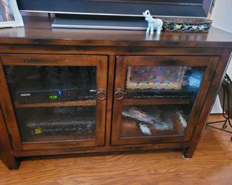 Wood and glass t v stand