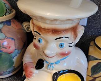 Vintage HAPPY CHEF Cook Cookie Jar #411 Roseville Pottery