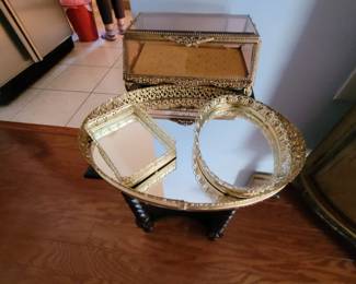 Vintage mirrored trays