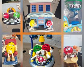 M&M collection and M&M candy dispensers and telephone 