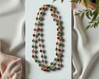 Extra long Swarovski crystal necklace 