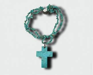 Stunning turquoise necklace and cross 