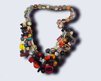 Jackie Brazil multi-strand funky Art Deco acrylic necklace. Very large 