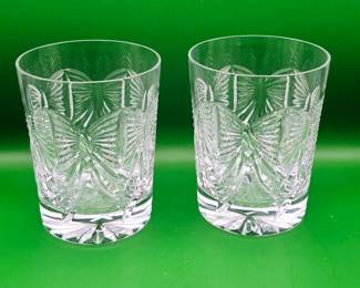 Sold as pair Waterford crystal Millennium Double Old Fashioned glasses 