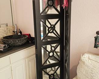 Very heavy wood and mirrored room divider 