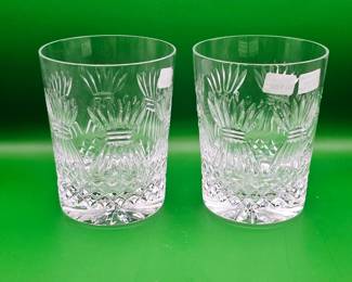 5 yeasts to prosperity Waterford, crystal Double Old Fashion Toasting Glasses Prosperity from Millennium collection  sold as pair 