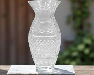 Waterford cut crystal Glandore vase, 7"h

Has small chip on rim 