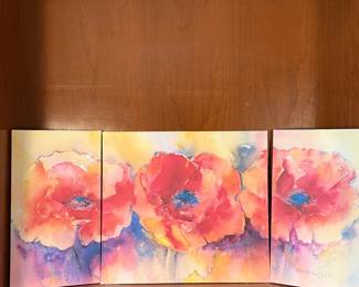 Lot #22 Giclee print of a three panel watercolor by Sheila Gill