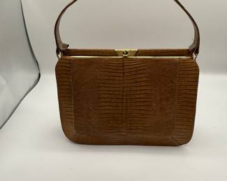 Lot #79 Vintage Brown Leather Handbag.