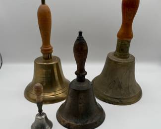 Lot #52 Antique Bell Collection - Four Unique Bells.