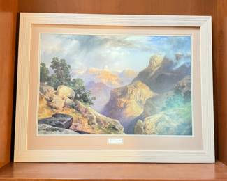 Lot #25 Framed 1912 Grand Canyon Lithograph by Thomas Moran - Double Matted Artwork