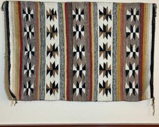 Lot #1 Vintage Navajo Weaving Wall Hanging - 20th Century.