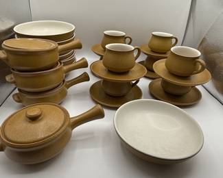 Lot #100 Vintage Denby Pottery stoneware Set - 1970s, Brand Unknown, Stoneware.