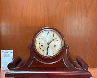 Lot #31 Antique Oak Mantel Clock - 1920s.