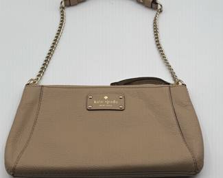 Lot #87 Kate Spade Soft Beige Leather Handbag with Chain Strap
