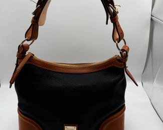 Lot #75 Dooney & Bourke Leather Handbag - Black and Brown.