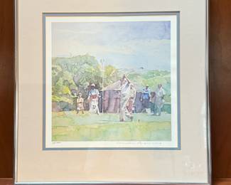 Lot #26 Framed Giclee Print of Herman Raymond Watercolor Golf Scene of the Broadmoor 53/1000.