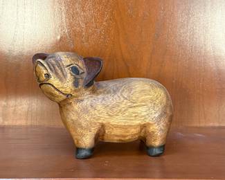 Lot #45 Wooden Pig Figurine