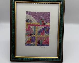 Lot #54 Framed Abstract Mosaic Art - Original Piece by Artist H. Dary.
