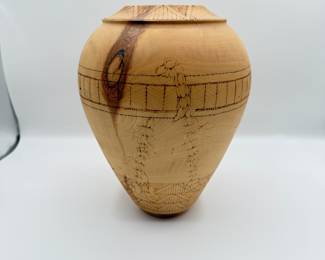 Lot #58 Handcrafted Wooden Vase - Decorative Art Piece Louise Madred - Aspen