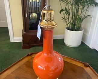 Glazed Ceramic and Gold-tone Metal Table Lamp by Marlboro Lighting...