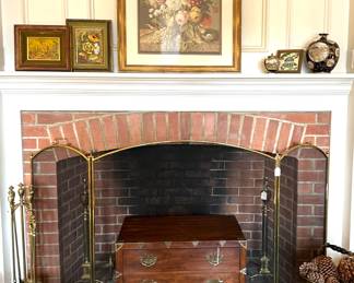 Cozy Hearth, Campaign Chest, Framed Florals, Glazed Porcelain and Satsuma Pottery...