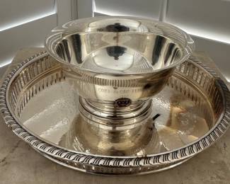 Silver Gallery Tray, Paul Revere Silver Trophy Bowl...