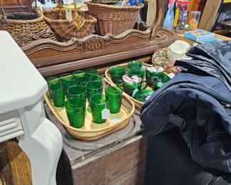 Green depression glass