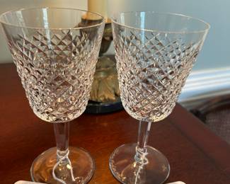 Pair Waterford Alana Signed Eugene Young Water Goblets 