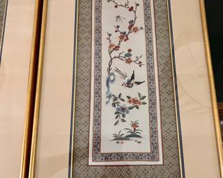 Vintage Framed Chinese Hand Embroidered Panel